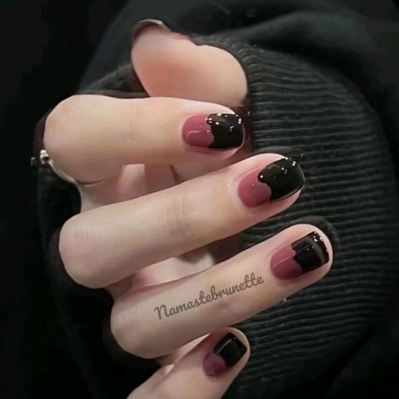 2/$16 Black Pink Punk Press On Nails - Picture 1 of 14